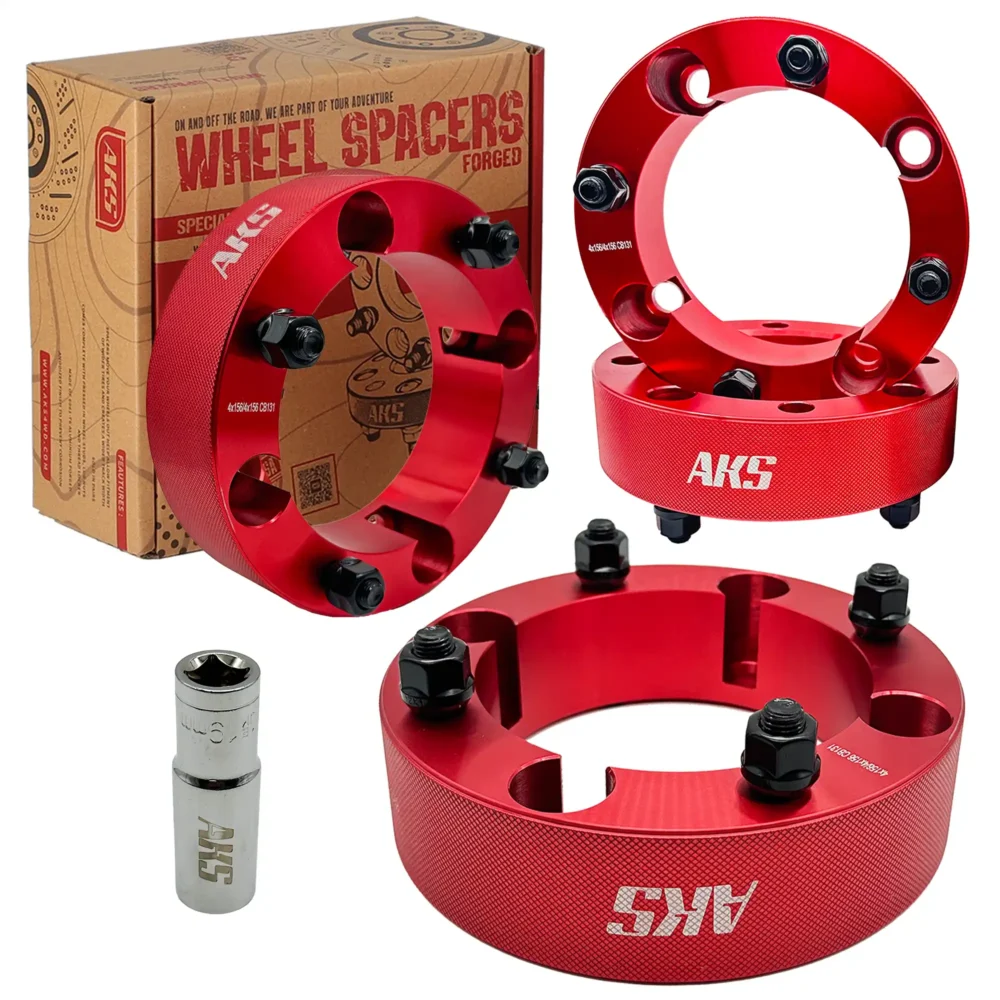 AKS4WD – Separadores de Ruedas 4x156mm 2 Pulgadas para Polaris RZR XP 1000 / Ranger / RZR S 900 / RZR Trail 900 — Kit de 4 Piezas con Pernos M12x1.5, Centro 131mm, Aluminio 6061-T6 Forjado