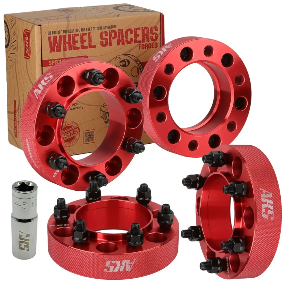 AKS4WD – Separadores de Ruedas Hub Centric 6×139.7 Toyota 1.5 Pulgadas | Wheel Spacers 6×5.5 para Hilux Fortuner 4Runner Tacoma FJ Cruiser Land Cruiser Prado Hilux Revo Vigo | 38mm 106.1mm CB M12x1.5 | Set de 4 piezas con Tuercas