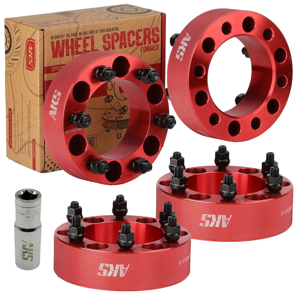 AKS4WD – Separadores de Rines 2 Pulgadas 6×5.5 para Toyota Tacoma 4Runner Hilux Fortuner Land Cruiser | 6×139.7mm Eje 108mm | Pernos M12x1.5 | No Hub Centric | 6 Orificios | 4 Piezas con Tuercas