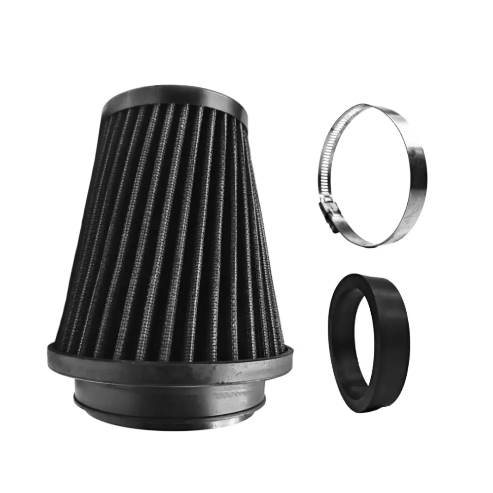 Filtro de Aire Cónico Negro 3 Pulgadas Alto Flujo Universal AKS-1207 para Sistema de Admisión de Motor – Lavable Reutilizable con Abrazadera y Reductor
